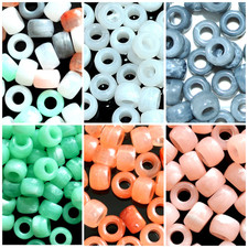 9x6mm own designed patterned acrylic pony beads for DIY Craft, Jewellery Making