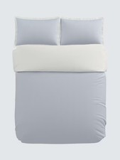 Bedeck of Belfast Demi White/Blue 180TC Cotton Duvet Cover Set - Double A