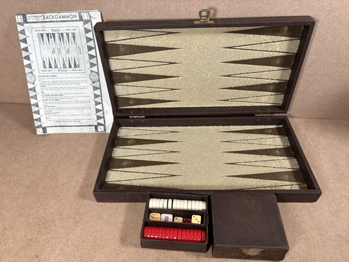 Vintage backgammon set with - vintage,
