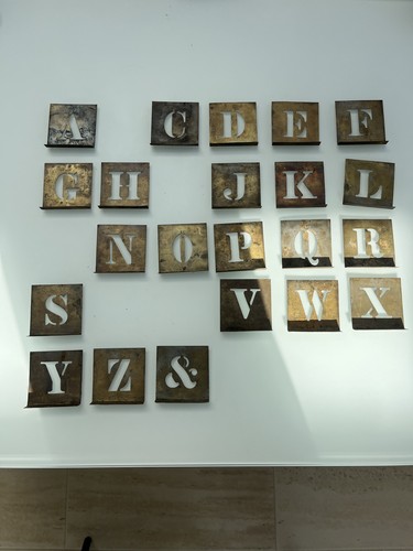 Vintage brass letter - brass, alphabet