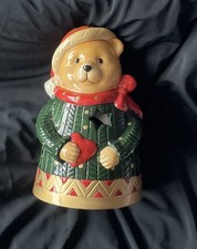 Belleek Living Pottery Holiday Collection Xmas bear candle votive holder