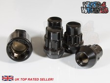 4 x Black Locking Wheel Nuts Fits Ford Mondeo ST220 with Aftermarket Alloys