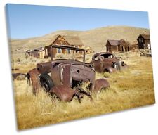 Rusty Old Trucks Cars Picture CANVAS WALL ART Print