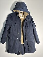 Zara Boys Coat Hooded Full Zipper Jacket with Pockets Navy Blue Size 9