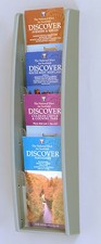 Sandstone Grey Wall Mounted Leaflet Rack With 4 Pockets