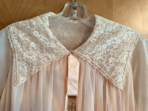 Vintage pinkish peach chiffon - vintage,