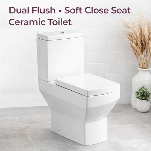 Modern close coupled toilet - close-coupled,