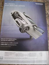 HONDA CIVIC 1.8 Ti LIMITED EDITION CAR 2012 ADVERT A4 SIZE FILE 14