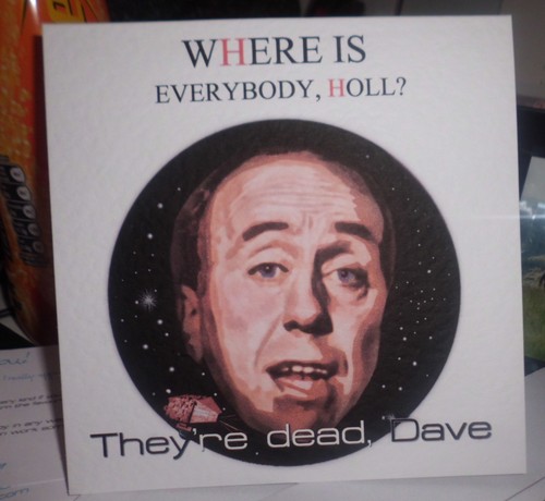 Holly red dwarf card - holly,