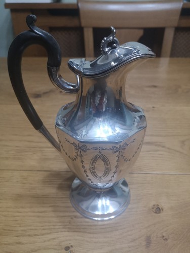 Silver plate water jug ornate - silver,