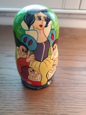 Snow White Vintage Nesting Dolls Set of 5 Hand Painted