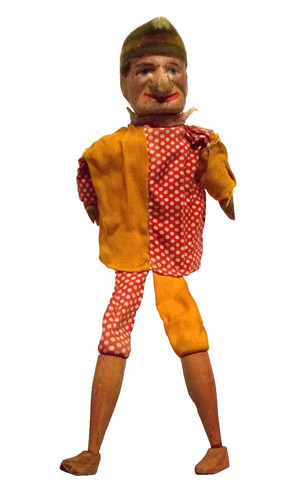 Vintage punch puppet wooden - -,
