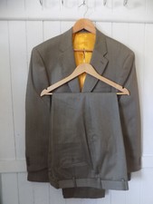 mens THE LABEL TAUPE PURE WOOL SUIT 44"S CHEST 38"WAIST 29.5" LEG NEW + TAGS