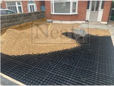 Gravel grass grid paver base - gravel/grass,