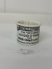 Antique 1800s T.Hollways Ointment Pot, Remedy Cure Medicine, Heavily Repaired
