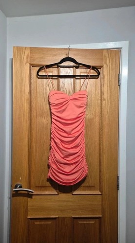 Polly coral ruched - coral, bodycon