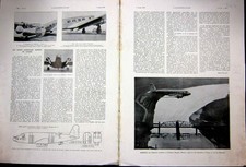 Original Old Vintage Print Douglas Aeroplane Aviation Lockheed Electra 1934