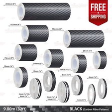 CARBON FIBER BLACK Roll PIN STRIPE PinStriping TAPE Decal Adhesive Vinyl Sticker