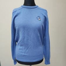 Balmoral 100% Lambswool blue Jumper golf UK 40" slice girls Made Scotland wool