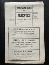 1966 TREDEGAR v MAESTEG programme