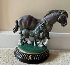 Vintage, Rare, Minster, Cast Iron ‘Horse & Foal’ Large, Heavy Doorstop