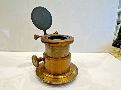 Antique brass petzval lens - brass,
