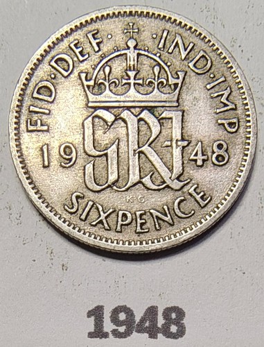 1948 king george sixpence - vi,
