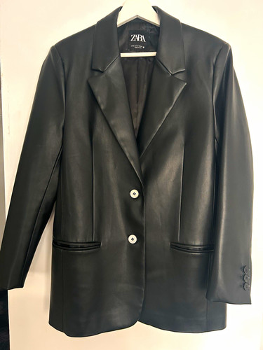 Zara black faux leather lined - leather,