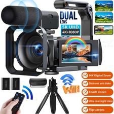 🔥5K 56MP Dual Lens Digital Camcorder Video Camera Wifi IR Night Vision 16X Zoom