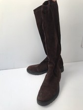 Alberto Zago Brown Suede Knee Boots Made In Italy 37 