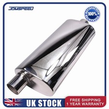 New 304 Stainless Steel Exhaust Silencer 2.5" 63mm 5" x 8" Oval x 18" C/O