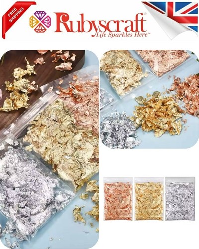 Gold silver copper leaf - gold,, silver,