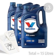 Car Engine Oil Service Kit / Pack 15 LITRES Valvoline All-Climate 20W-50 20W50