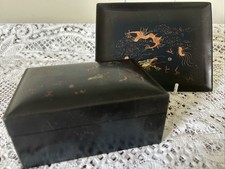 Chinese Lacquered Desk Box And Tray - Dragon Decoration