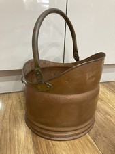 Antique Copper Coal / Log Bucket For Fireplace.  Untouched. Original Condition.