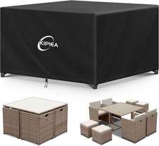 Kipiea Garden Furniture Covers Waterproof, 125 x125 x71cm Cube Furniture Cover
