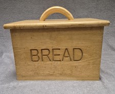 Large Wooden Bread Bin Rustic