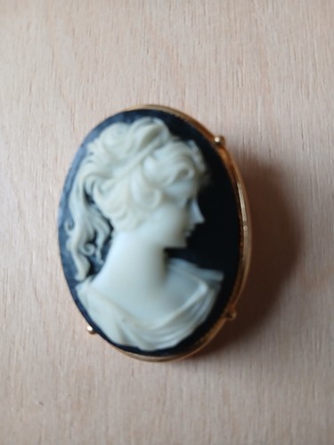 Victorian black oval cameo - victorian,