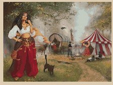 Gypsy lady Cross stitch chart