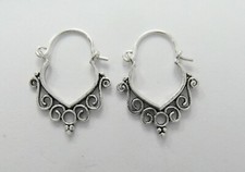  Pair  Of  Sterling  Silver  925  Tribal  Thai  Dangly  Earrings  !!       New !