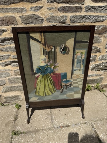 Antique glazed tapestry and - antique,