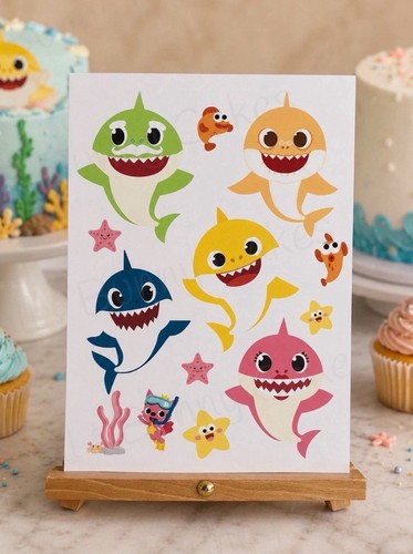 Baby shark edible cake - shark,