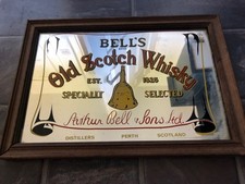 Bells scotch whisky bar mirror - whisky,