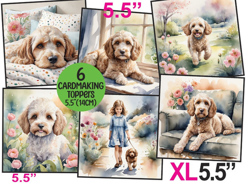 Cockapoo dog card toppers - dog,