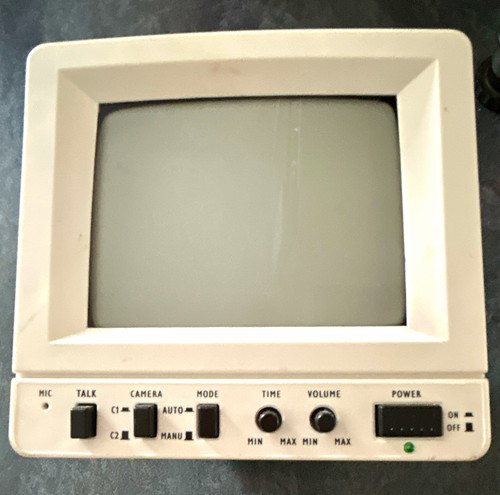 Vintage 1980s white crt cctv - white,