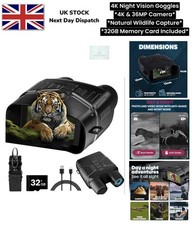 4K Night Vision Goggles Infrared Camera 36MP Photo 5X Digital Zoom 32GB Bundle