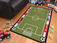 Anti-Slip Washable Floor Rugs Small Extra Large Boys Kids Football Pitch Machine