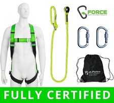 G Force Height Safety Workers Fall Restraint Protection Harness Lanyard Kit M-XL