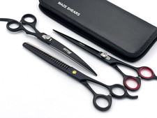 Pro Pet Grooming CURVED ScissorS CHUNKER THINNING + CUTTING SHEARS SET J2 8.5”
