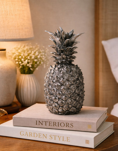 Silver pineapple ornament - silver,